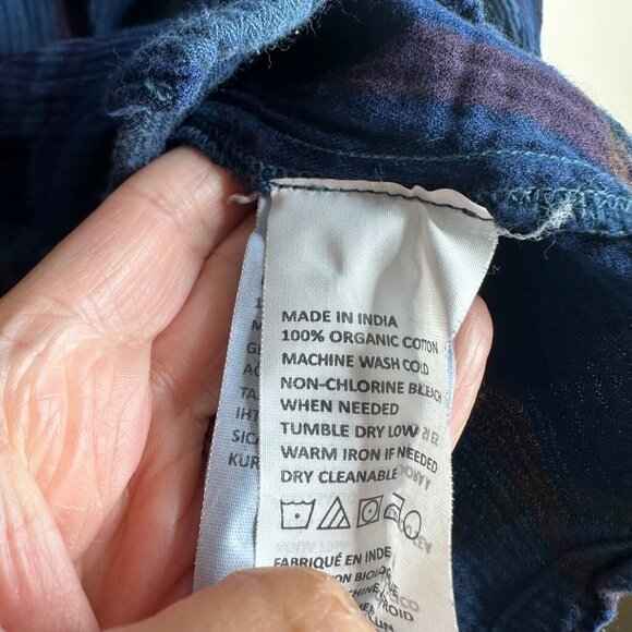 Prana Navy and Red Plaid Button Down Shirt - Picture 6 of 11